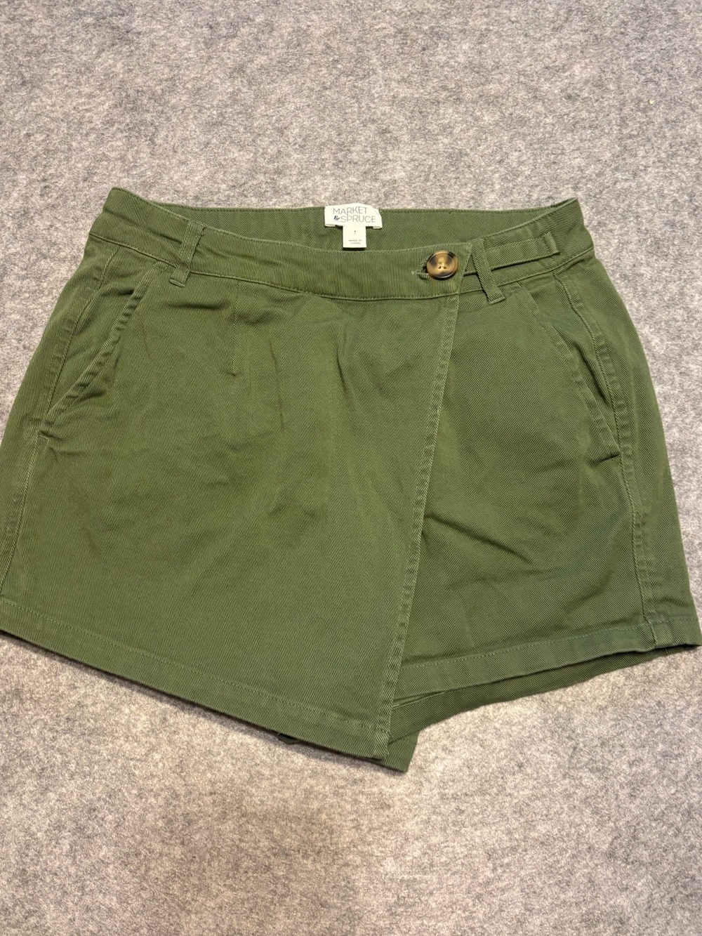 Market & Spruce Olive Green Wrap Skort